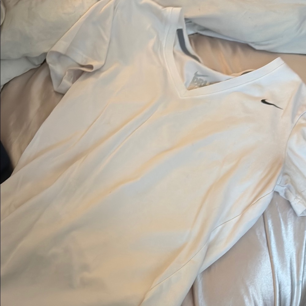 Nike White V-Neck Tee
